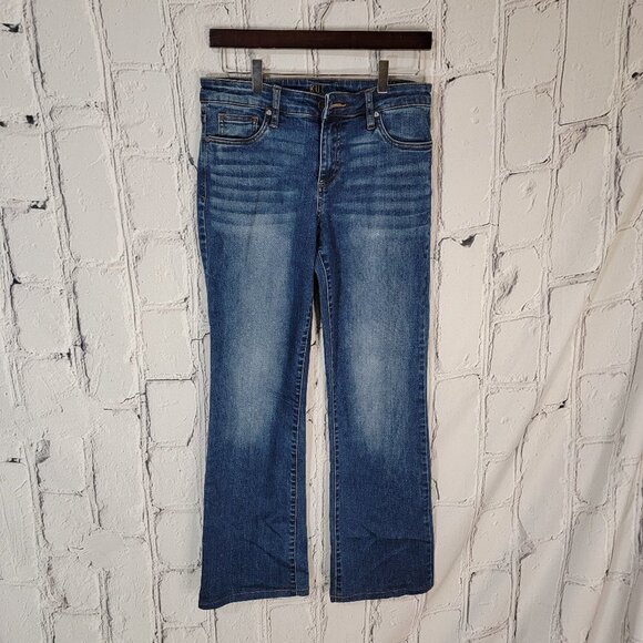 KUT FROM THE KLOTH Baby Bootcut Short Jeans Casual Everyday Denim 8S Dark‎ Wash - Picture 1 of 6